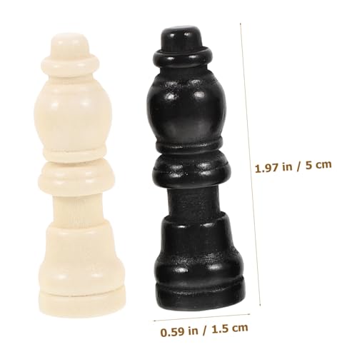 GALPADA 2 Sätze Mini Holz Schachfiguren Klassisch Spielfiguren Schachbrett Zubehör Brettspiel Zubehör für Teamspiele und Partys von GALPADA