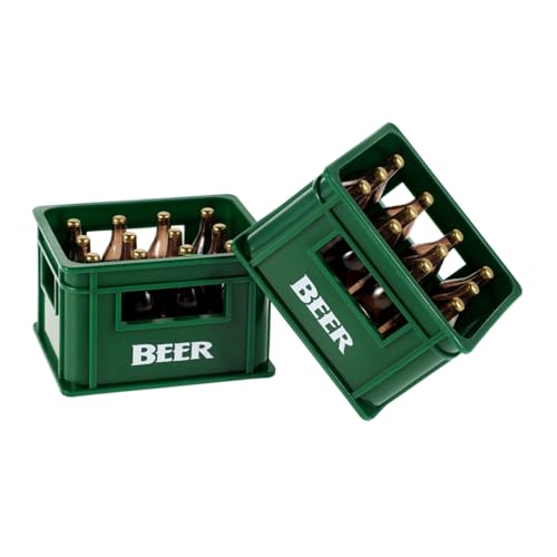GALPADA 2 Sätze Mini-simulationsmodell Minikisten Kleiner Weinkorb Miniaturflaschenmodelle Winziges Zeug Kleine Kisten Mini -Flasche Kleiner Korb Mini-trinkflasche Plastik Green von GALPADA