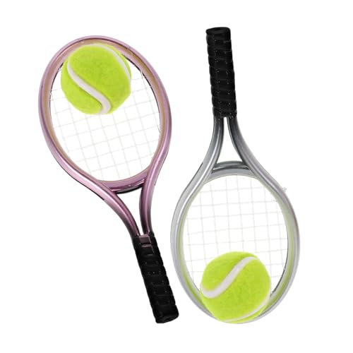 GALPADA 2 Sätze Miniatur Tennisschläger Set Teilig Realistisches Tischtennis Zubehör für Puppenhaus Tragbares Sport Zubehör Silber GALPADA 2 Sätze Miniatur Tennisschläger Set Teilig Realistisches Tischtennis Zubehör für Puppenhaus Tragbares Sport Zubehör Silber von GALPADA