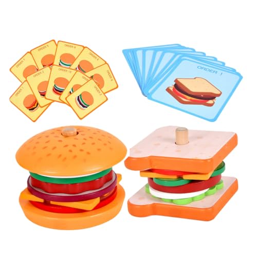 GALPADA 2 Sätze Teiliges Sandwich und Burger Spielset für Pädagogisches Vorschulspielzeug zum Stapeln Balancieren und Kreativen Buntes Sicheres Lernspielzeug für Feinmotorik und GALPADA 2 Sätze Teiliges Sandwich und Burger Spielset für Pädagogisches Vorschulspielzeug zum Stapeln Balancieren und Kreativen Buntes Sicheres Lernspielzeug für Feinmotorik und von GALPADA