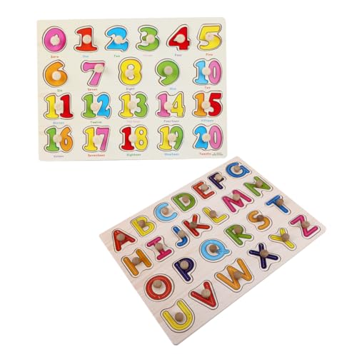GALPADA 2 Satz Holzpuzzle für Teiliges Montessori Alphabet und Zahlen Puzzle aus Holz Interaktives Lernspielzeug Hand Augen Koordination und Feinmotorik für Kleinkinder und Vorschulkinder GALPADA 2 Satz Holzpuzzle für Teiliges Montessori Alphabet und Zahlen Puzzle aus Holz Interaktives Lernspielzeug Hand Augen Koordination und Feinmotorik für Kleinkinder und Vorschulkinder von GALPADA