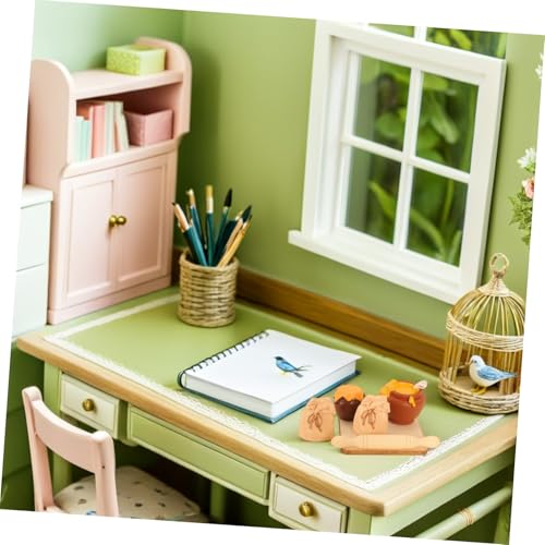 GALPADA 2 Satz Miniatur Puppenhaus Backzubehör aus Holz und Harz mit Mini Nudelholz Honigglas und Küchenutensilien Detailreiche Puppenhaus Dekoration für DIY Bastelprojekte und von GALPADA