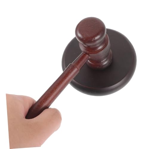 GALPADA 2 Satz Teiliges Richterhammer mit Holzklöppel und Sockel mit Abgerundeten Kanten Pädagogisches Rollenspiel Zubehör für Juristenkostüm Geschenkidee für Kindergeburtstag von GALPADA