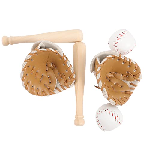 GALPADA 2 Sets Baseball Softball Hülle Mini Baseball Modell Miniatur Baseball Thema Baseballschläger Handschuh Anhänger Mini Baseballschläger Handschuhe Mini Baseballhandschuh von GALPADA