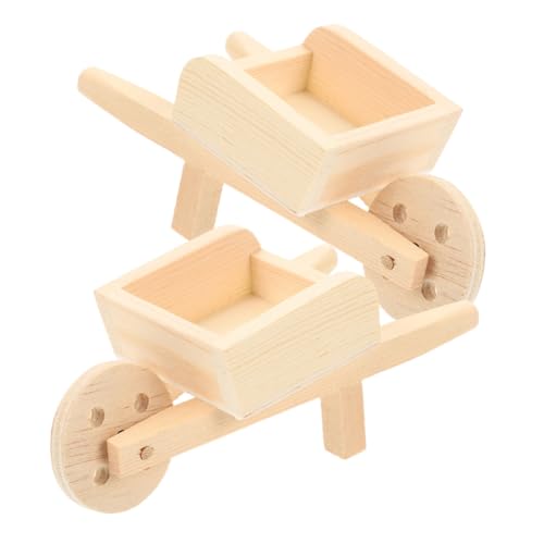 GALPADA 2 Stck Miniatur Holzschubkarre Puppenhaus Gartendeko Modelle Natürliche Farbe Langlebig Kreative Mini Barrows für Miniaturgärten und Puppenzubehör GALPADA 2 Stck Miniatur Holzschubkarre Puppenhaus Gartendeko Modelle Natürliche Farbe Langlebig Kreative Mini Barrows für Miniaturgärten und Puppenzubehör von GALPADA