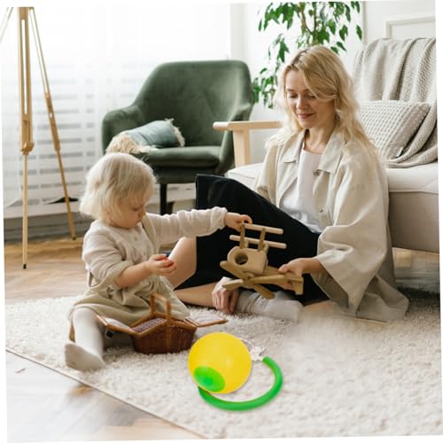 GALPADA 2 Stück Balance Sprungbälle für Erwachsene Fußring Hüpfball mit Rotierendem Design Outdoor Fitness zur Koordinations Muskelstärkung Gelb Blau von GALPADA