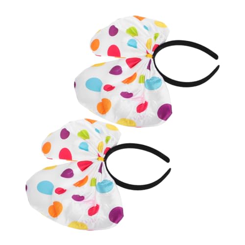 GALPADA 2 Stück Clown Stirnband mit Bunten Punkten Kostümzubehör für Halloween und Karneval Leicht und Bequem für Cosplay und Mottopartys von GALPADA