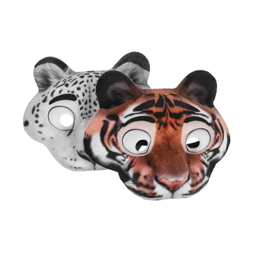 GALPADA 2 Stück EVA Tiermasken Halbgesicht Tiger und Schneeleopard Cosplay Masken für Halloween Karneval Geburtstagsfeier und Erwachsene Leichte Partydekoration GALPADA 2 Stück EVA Tiermasken Halbgesicht Tiger und Schneeleopard Cosplay Masken für Halloween Karneval Geburtstagsfeier und Erwachsene Leichte Partydekoration von GALPADA