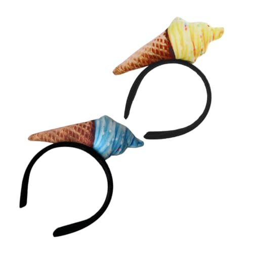 GALPADA 2 Stück Eiscreme Haargummi für Süßes Stirnband für Gesichtswäsche Cosplay und Partys Bequemes und Stylisches Haarband für Teenager und Damen von GALPADA
