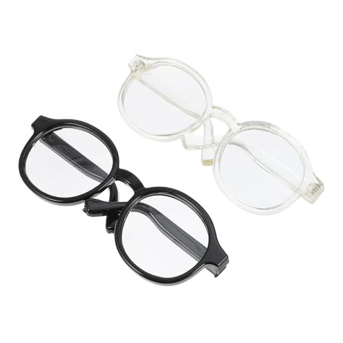 GALPADA 2 Stück Falschbrillen Mini Puppen Kostümzubehör Mini Puppen Ankleidebrille Puppen Minibrille Puppen Ankleidezubehör Metalldrahtlinse Puppenbrille Spielzeugbrille von GALPADA