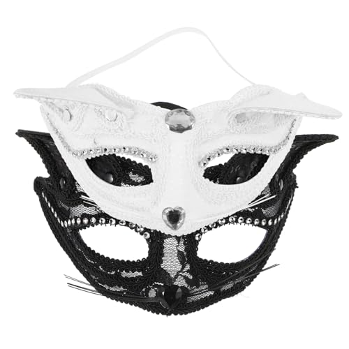GALPADA 2 Stück Fuchsmaske Cosplay Tiermaske für Halloween und Partys Schwarz und Weiß Halbgesichts Lace Design Stylische Kostümrequisite für Fotografie und Aufführungen GALPADA 2 Stück Fuchsmaske Cosplay Tiermaske für Halloween und Partys Schwarz und Weiß Halbgesichts Lace Design Stylische Kostümrequisite für Fotografie und Aufführungen von GALPADA