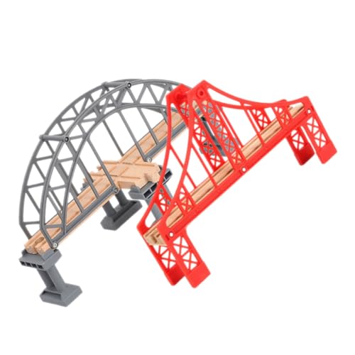 GALPADA 2 Stück Gleiszubehör Landschaft Zug Brücke Eisenbahn Kreuzung Bahngleis Schiene Pädagogisches Modellbahn Zubehör Lernen DIY - Plastik von GALPADA