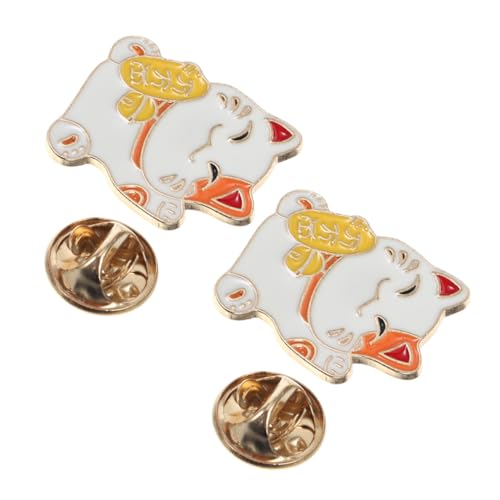 GALPADA 2 Stück Glückskatzenbrosche Kawaii Brosche Katze-emaille-stifte Süße Brosche Dekorationsabzeichen Katzennadel Brosche Emaille-katzennadel Katze Emaille Brosche Legierung von GALPADA