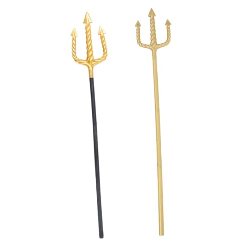 GALPADA 2 Stück Goldener Trident Halloween Kostüm Zubehör Leichtes Dekoratives Requisit für Bühnenkostüme Langlebig Elegant Gestaltet für Dynamische Auftritte von GALPADA
