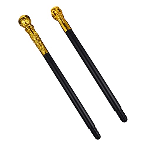 GALPADA 2 Stück Halloween Scepter Lustige Kostüm Accessoires für Halloween Goldene Skelett Stäbe zur Verkleidung und Festgestaltung von GALPADA