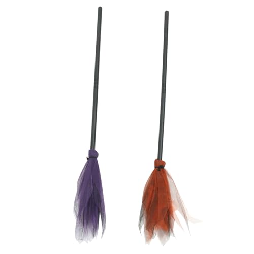 GALPADA 2 Stück Hexenbesen Abnehmbar Leicht Halloween Party Requisit Kinderkostüm Deko für Hexen Themenfest Bühnenauftritt Violett Orange GALPADA 2 Stück Hexenbesen Abnehmbar Leicht Halloween Party Requisit Kinderkostüm Deko für Hexen Themenfest Bühnenauftritt Violett Orange von GALPADA