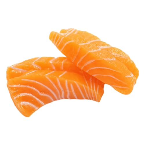 GALPADA Simuliertes Sashimi Modell 2 Stücke für Kinder und Deko Realistische Lachsscheiben für Foto Requisiten Küchendekor und Einfache Szenenfotografie von GALPADA