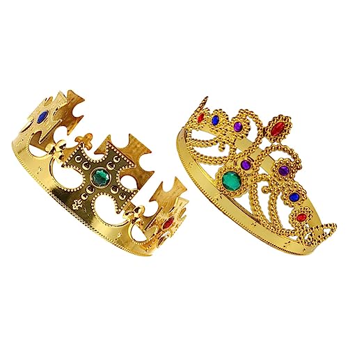 GALPADA 2 Stück Kinderparty Krone Goldene Halloween Krone für Leichte Cosplay Krönchen mit Zierlichen Verzierungen für Kostümfest Geburtstag und Mottoparty von GALPADA