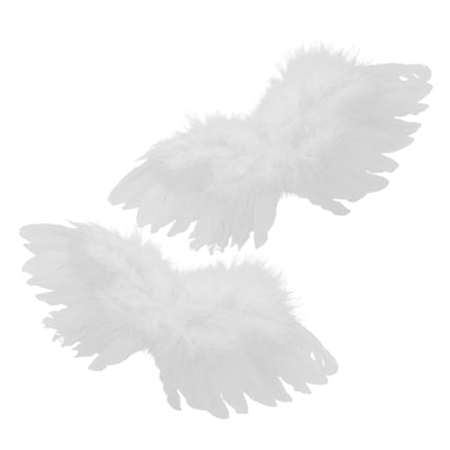 GALPADA 2 Stück Kleine Dekorative Engelsflügel für Puppen Weiß Weiche Federflügel zum Basteln Engel Flügel DIY Zubehör Einfach Anzubringende Engelsflügel für Puppendekoration von GALPADA