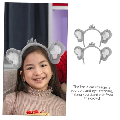 GALPADA 2 Stück Koala Ohr Haarreif Cartoon Stirnband für Frauen Komfortabler Haarschmuck für Fotoshooting Geburtstagsfeier Kostüm Party Festival Zubehör von GALPADA