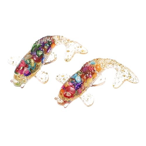 GALPADA 2 Stück Koi -Fisch -Ornamente Figuren Dekoration Fisch Figur Tank Klein Schwebend Mini Fischverzierung Karpfen Fischaquariumzubehör Party Tischfisch-Ornament Kristall Colorful von GALPADA