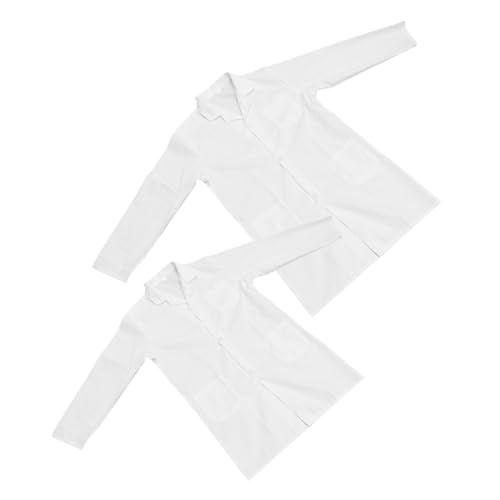 GALPADA 2 Stück Laborkittel Unisex Atmungsaktiver Waschbarer Wissenschaftler Kittel Dekoratives Cosplay Kostüm für Jungen und Mädchen Xl für Rollenspiele und Experimente von GALPADA
