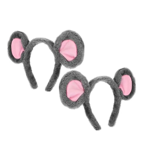 GALPADA 2 Stück Mausohren Haarreifen für Süßes Tierkostüm Zubehör für Halloween und Kostümpartys mit Realistischen für Cosplay und Auftritte von GALPADA