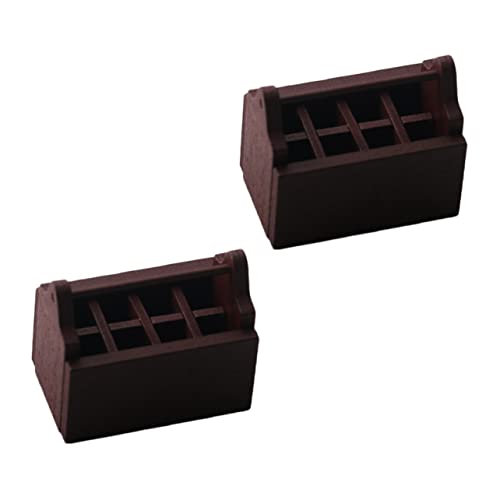 GALPADA 2 Stück Mini -Kaffeewerkzeugkiste Mini-Zubehör werkzeugkoffer Mini-Toolbox-Modell Möbel-Miniatur-Accessoire dekorative Mini-Werkzeugkiste Miniatur-Werkzeugkasten-Ornament Holz von GALPADA