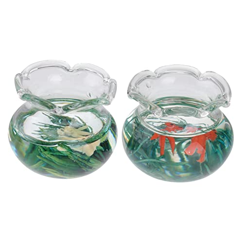 GALPADA 2 Stück Miniatur Fisch Tank Dekoration Teiliges mit Goldfisch und Goldfisch Aquarium Zubehör für Puppenhaus und DIY Projekte GALPADA 2 Stück Miniatur Fisch Tank Dekoration Teiliges mit Goldfisch und Goldfisch Aquarium Zubehör für Puppenhaus und DIY Projekte von GALPADA