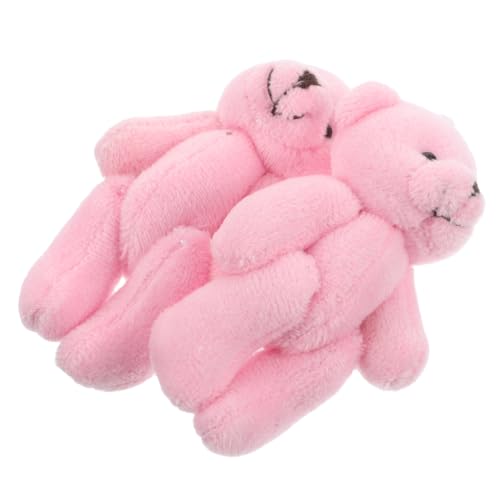 GALPADA 2 Stück Miniatur Plüschbären für Puppenhaus Realistische Mini zum Basteln Spiel Partygeschenk Rosa Sicher von GALPADA