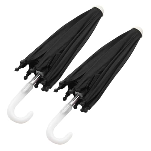 GALPADA 2 Stück Miniatur Puppenhaus Regenschirm Schwarzer Mini Sonnenschirm aus Robustem Material Handliches Design Dekoratives Accessoire für Puppenhaus und Leicht und Kompakt GALPADA 2 Stück Miniatur Puppenhaus Regenschirm Schwarzer Mini Sonnenschirm aus Robustem Material Handliches Design Dekoratives Accessoire für Puppenhaus und Leicht und Kompakt von GALPADA