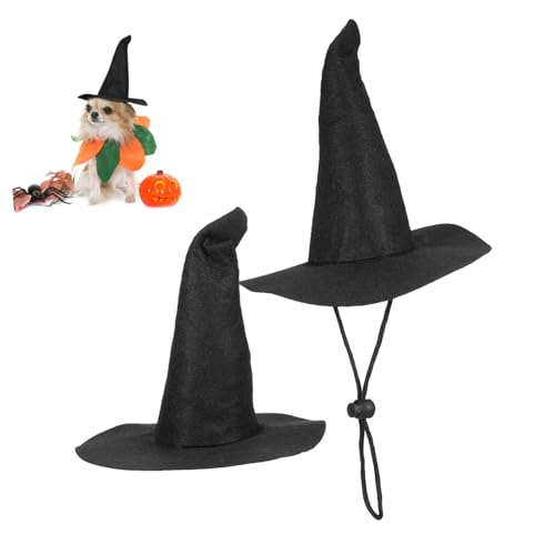 GALPADA 2 Stück Miniatur Schwarzer Hexenhut Leichtem Vliesstoff Passend für Puppen und Kleine Haustiere Ikonisches Halloween-Party-dekorationszubehör von GALPADA
