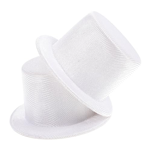 GALPADA 2 Stück Miniatur Weiße Schneemann Hüte aus Leichtem Kleine Top Hats für DIY Weihnachtsdekoration Puppen und Bastelzubehör Geeignet für Festtagsfeiern und Kreative von GALPADA