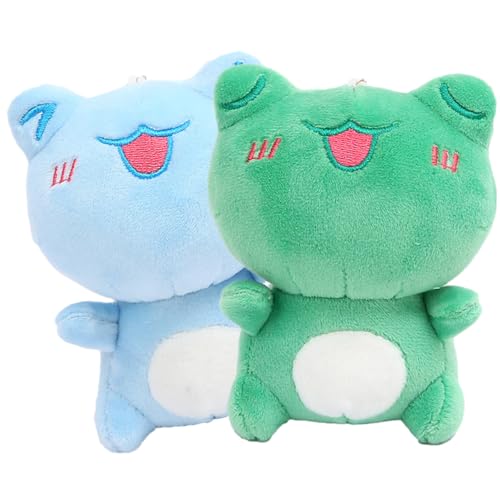 GALPADA 2 Stück Plüsch Frosch Schlüsselanhänger Kleines Kuscheltier Anhänger Cartoon Stofftier für Tasche Rucksack Schlüsselbund Handliche Blau und Dunkelgrün GALPADA 2 Stück Plüsch Frosch Schlüsselanhänger Kleines Kuscheltier Anhänger Cartoon Stofftier für Tasche Rucksack Schlüsselbund Handliche Blau und Dunkelgrün von GALPADA