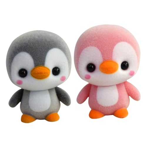 GALPADA 2 Stück Plüsch Pinguin und Rosa Weiches Stofftier Kuscheltier Auto Dekoration Niedlicher Plüschtier Pinguin für Sammlung und von GALPADA
