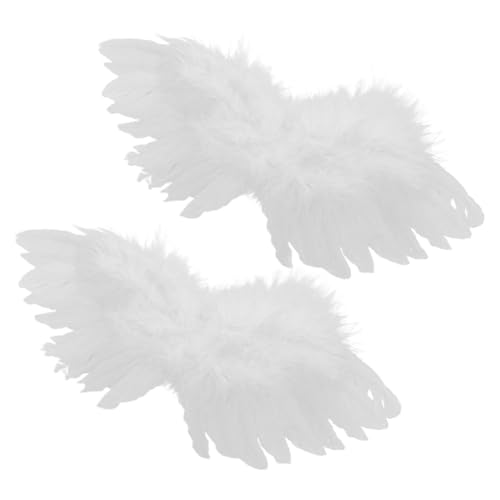 GALPADA 2 Stück Puppenflügel engelsflügel deko weißer Engel Engelsflügel für Sammlerpuppen Engelsflügel u Engelsflügel basteln Ornament winzige Engelsflügel Flügelstütze künstliche Feder von GALPADA