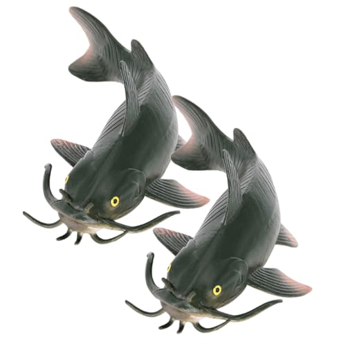 GALPADA 2 Stück Realistisch Gestaltete Wels Figuren aus Sicherem Kunststoff Kindgerechtes Lernspielzeug und Dekorative Aquarium Ornamente Glatte Oberfläche Vielseitig Einsetzbar für von GALPADA