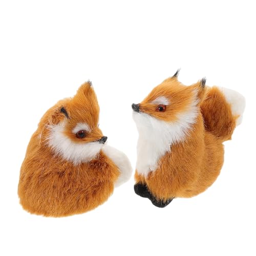 GALPADA 2 Stück Realistisches Teiliges Fuchs Plüschtier Weiches Kuscheltier mit Detailgetreuer Tierfigur Niedliche Dekoration für Kinderzimmer Babyparty und Weihnachtsfest von GALPADA