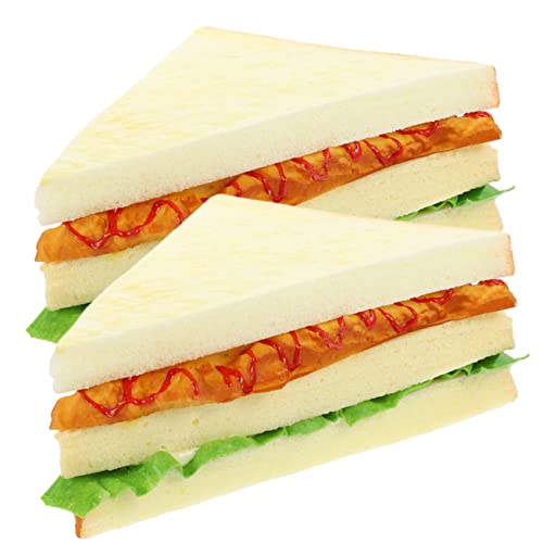 GALPADA 2 Stück Realistisches Teiliges Sandwich Modell aus Hochwertigem PU Material Langlebig und Handfreundlich als Fotorequisite Schaufensterdekoration und Lehrmodell für Restaurants von GALPADA