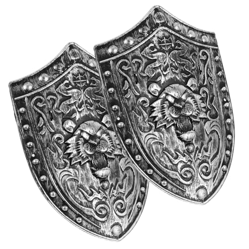 GALPADA 2 Stück Ritter Schild für Realistisches Löwenmotiv für Halloween Cosplay Mittelalter Rollenspiele und Kreative Spiele für Jungen von GALPADA