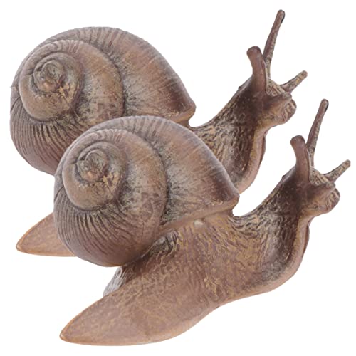 GALPADA 2 Stück Schneckenskulptur Modell Realistische Figur Gefälschte Schneckenfiguren Simulation Kleine Schneckendekoration Gefälschte Schneckenspielzeuge Kinderspielzeug von GALPADA
