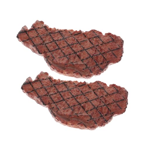 GALPADA 2 Stück Simulations Steak Teiliges aus Langlebigem Kunststoff Realistische und Dekoratives Küchen und Fotorequisit Geeignet für Heim und Restaurantdeko Leicht und Praktisch von GALPADA