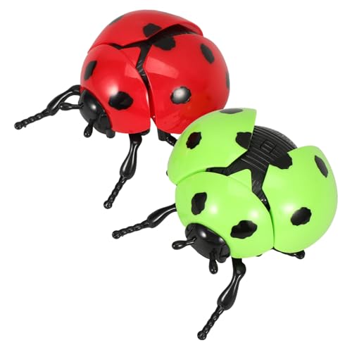 GALPADA 2 Stück Teiliges Aufziehspielzeug Käferform Wind up Toy aus Robustem Kunststoff in Rot und Grün Leicht Tragbar für Kleinkinder Geburtstagsgeschenk und Lernspielzeug für von GALPADA