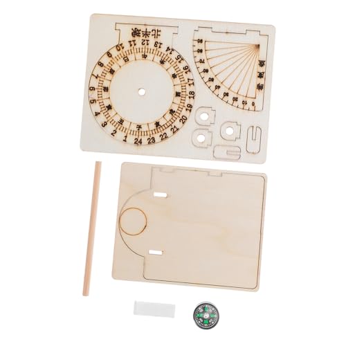 GALPADA 2 Stück Teiliges DIY Sonnenuhr Modell aus Holz Edukatives Antikes Äquatoriales Sonnenuhr für Experimente und Schulunterricht von GALPADA