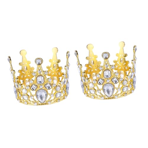 GALPADA 2 Stück Teiliges Dessert Cupcake Topper Kleine Goldene Geburtstagskrone Tortendeko für Kindergeburtstag Shower Party Kuchen Schmuck Langlebig und Sicher von GALPADA