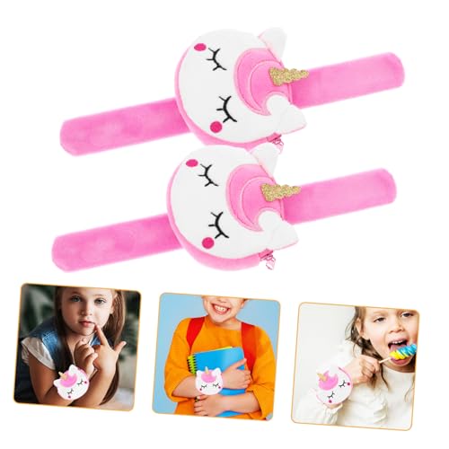 GALPADA 2 Stück Teiliges Einhorn Schnapparmband mit Kreativem Münzbeutel Partygeschenk Weißes Slap Armband für Mädchen Praktische Kleine Geldbörse für Geburtstag und Fest von GALPADA