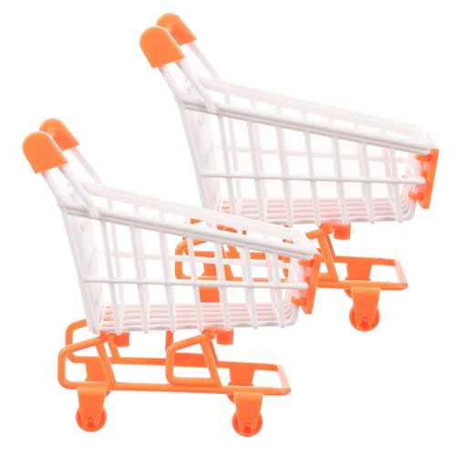GALPADA 2 Stück Teiliges Einkaufswagen für Jahre Kindgerechtes Rollenspiel Supermarktwagen in Orange Fördert Hand-Augen-koordination und Eltern-Junge Mädchen-interaktion von GALPADA