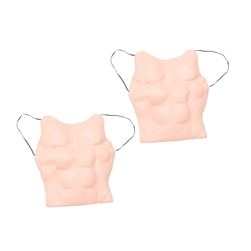 GALPADA 2 Stück Teiliges Fake Muscle Garment Realistisches Männliches Bauchmuskel-kostüm mit Gepolstertem Bauch Lustige Atmungsaktive Muskelhaut für Halloween Karneval Cosplay und von GALPADA