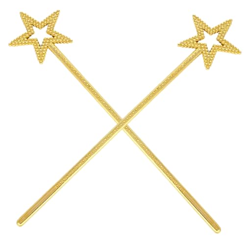 GALPADA 2 Stück Teiliges Goldene Stern Zauberstab für Mädchen Feenstab mit Einzigartigem Stern Design Geeignet für Geburtstagsfeiern Kostümspiele Bühnenauftritte und Cosplay von GALPADA