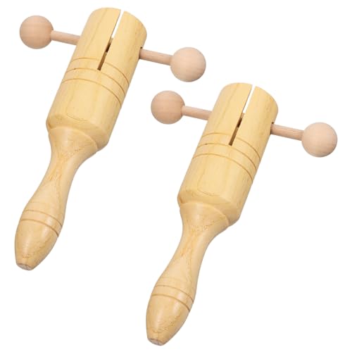 GALPADA 2 Stück Teiliges Holz Handglocken Percussion Instrumente Rhythmusspielzeug für Musikunterricht und Bandaufführung Leicht Tragbar Pädagogisch Geeignet für Erwachsene von GALPADA